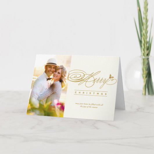 メリークラシッククリスマス台本の書道写真 シーズンカード (正面)