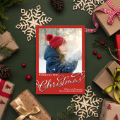 メリークラシッククリスマス書道レッドプレイド シーズンカード