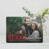 メリークラシックスクリスマスシンプル脚光モダン写真 シーズンカード (スタンド正面)