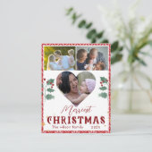 メリークリスエレガントタイポグラフィ3写真 シーズンカード (スタンド正面)