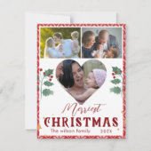 メリークリスエレガントタイポグラフィ3写真 シーズンカード (正面)