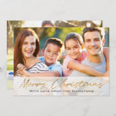 メリークリスカスタムマス写真両面金ゴールド台本 シーズンカード (正面/裏面)