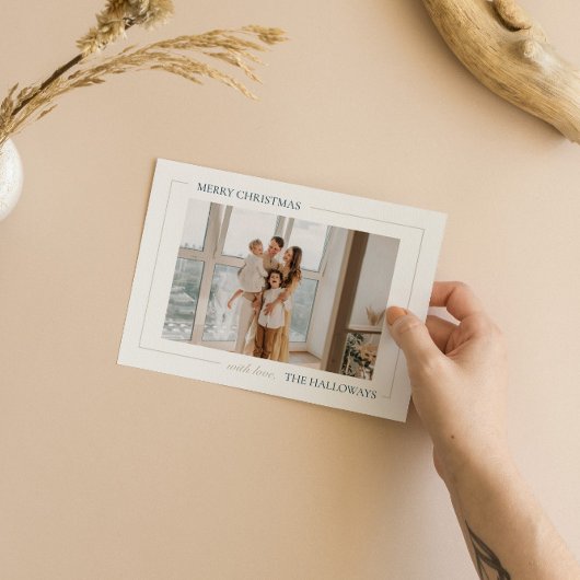 メリークリスシンプルマモダンスホリデーフォトカード シーズンカード