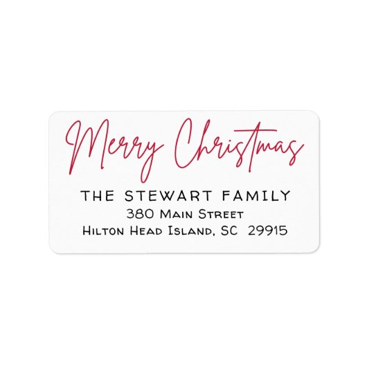 メリークリスシンプルマモダンス差出人住所L ラベル (正面)