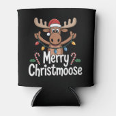メリークリストムース モース サンタ帽子 ホリデーライト 缶クーラー (正面)