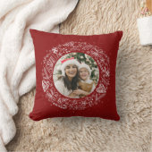 メリークリスマスあなたの写真金ゴールド赤 クッション (ブランケット)