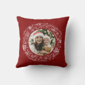 メリークリスマスあなたの写真金ゴールド赤 クッション (裏面)
