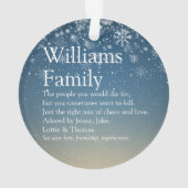 メリークリスマスあなたの家族の定義の休日 オーナメント (裏面)