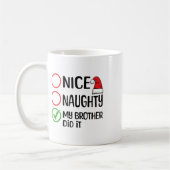 メリークリスマスいけないい私の兄はそれをやったXma コーヒーマグカップ (左)