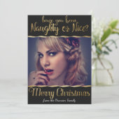 メリークリスマスいけなまたは素敵な金ゴールド写真 シーズンカード (スタンド正面)