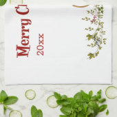 メリークリスマスうさぎ年でバニーをからかう キッチンタオル (折り畳み)