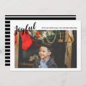 メリークリスマスうれしそうな写真テンプレート(黒) シーズンカード (正面/裏面)