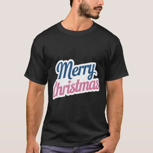 メリークリスマスうれしそうなTシャツ男性へ Tシャツ (正面)