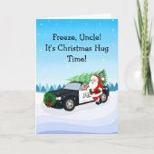 メリークリスマスおじさん凍結!サンタとパトカー カード (正面)