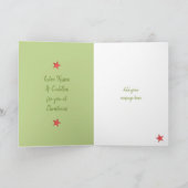 メリークリスマスおばあちゃんのおじいちゃん赤い緑の写真 シーズンカード (内部)