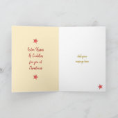 メリークリスマスおばあちゃんのおじいちゃん赤い金ゴールド写真 シーズンカード (内部)