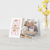 メリークリスマスおばあちゃんの写真カード カード (黄色い花)