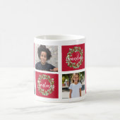 メリークリスマスおばあちゃんの写真コラージュ コーヒーマグカップ (中央)
