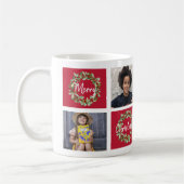 メリークリスマスおばあちゃんの写真コラージュ コーヒーマグカップ (左)