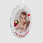 メリークリスマスおばあちゃんカスタムと写真 オーナメント (正面)