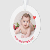 メリークリスマスおばあちゃんカスタムと写真 オーナメント (正面)