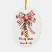 メリークリスマスおばあちゃんクリスマスボウ セラミックオーナメント (正面)