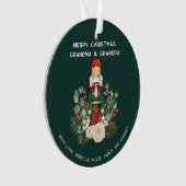 メリークリスマスおばあちゃんグランパくるみ割り写真 オーナメント (正面)