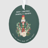 メリークリスマスおばあちゃんグランパくるみ割り写真 オーナメント (正面)
