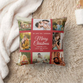 メリークリスマスおばあちゃんシック赤写真コラージュ クッション (ブランケット)