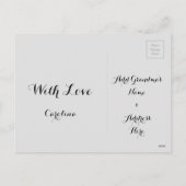 メリークリスマスおばあちゃんシャルボードタイポグラフィ シーズンポストカード (裏面)