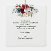 メリークリスマスおばあちゃんフローラ超音波写真 セラミックオーナメント (裏面)