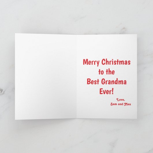 メリークリスマスおばあちゃんホリデーフォトカード カード (内部)