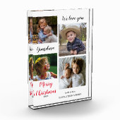 メリークリスマスおばあちゃん写真のコラージュ記念 フォトブロック (左)