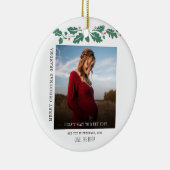 メリークリスマスおばあちゃん写真ベビー締め切り セラミックオーナメント (右)