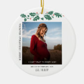 メリークリスマスおばあちゃん写真ベビー締め切り セラミックオーナメント (正面)