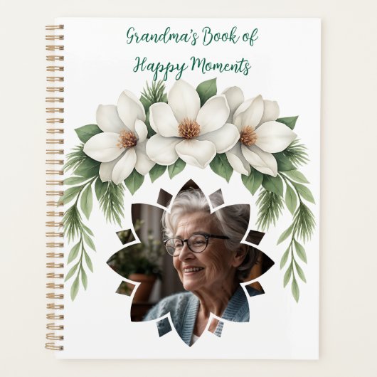 メリークリスマスおばあちゃん写真ホリデーギフト プランナー手帳 (正面)