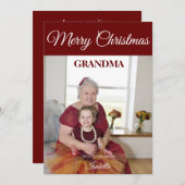 メリークリスマスおばあちゃん写真詩 シーズンカード (正面/裏面)