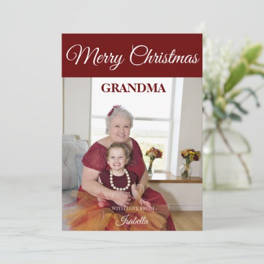 メリークリスマスおばあちゃん写真詩 シーズンカード (スタンド正面)