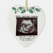 メリークリスマスおばあちゃん妊娠ベビースキャン写真 セラミックオーナメント (右)