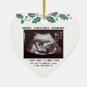 メリークリスマスおばあちゃん妊娠ベビースキャン写真 セラミックオーナメント (正面)