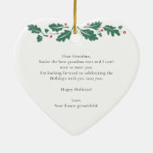 メリークリスマスおばあちゃん妊娠ベビースキャン写真 セラミックオーナメント (裏面)