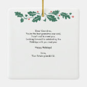 メリークリスマスおばあちゃん妊娠ベビースキャン写真 セラミックオーナメント (裏面)