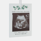 メリークリスマスおばあちゃん妊娠ベビー明かす ガラスオーナメント (正面右)