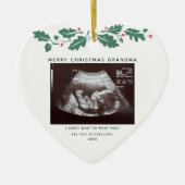 メリークリスマスおばあちゃん妊娠発表 セラミックオーナメント (正面)