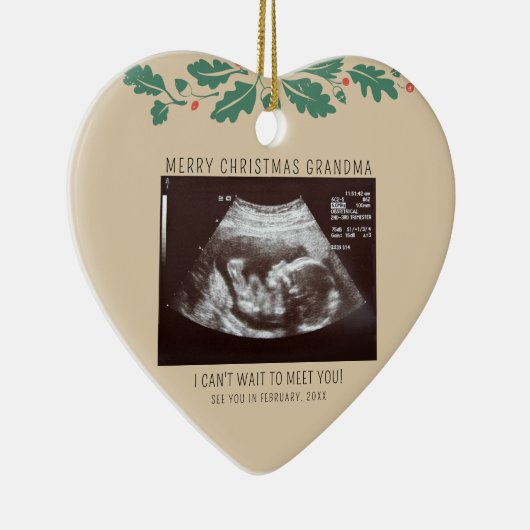 メリークリスマスおばあちゃん妊娠発表 セラミックオーナメント (右)