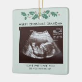 メリークリスマスおばあちゃん妊娠超音波写真 セラミックオーナメント (左)
