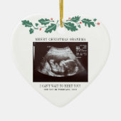 メリークリスマスおばあちゃん妊娠超音波写真 セラミックオーナメント (正面)