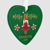 メリークリスマスおばあちゃん格言ガールホリデーフォト オーナメント (正面)