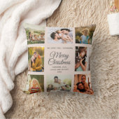 メリークリスマスおばあちゃん赤面ピンクフォトコラージュ クッション (ブランケット)