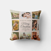 メリークリスマスおばあちゃん赤面ピンクフォトコラージュ クッション (正面)